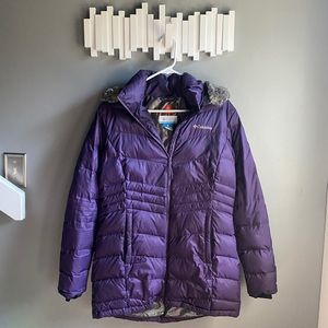 Long Omni-Heat Puffer Jacket with Removable Hood